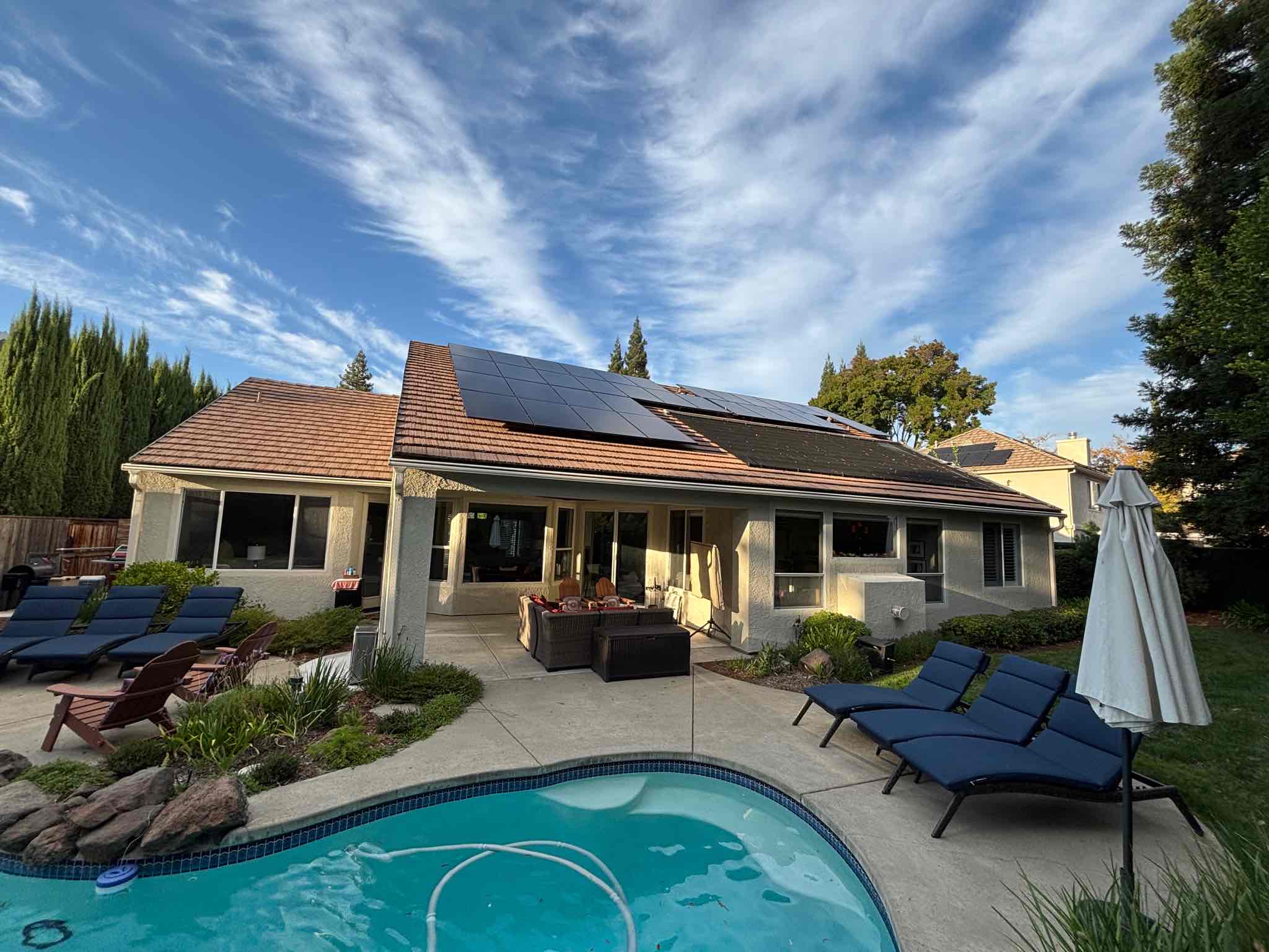 Solar panel array installed on a Northern California home